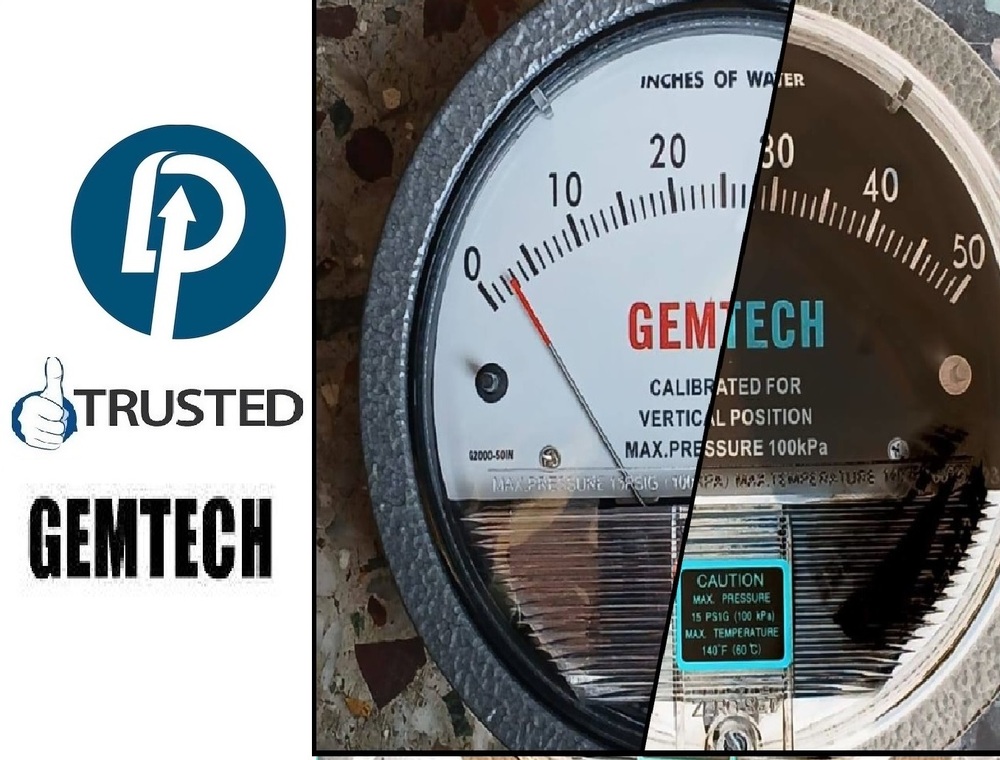 GEMTECH G2000-2.5KPA Differential Pressure Gauges Range 0-2.5 KPA