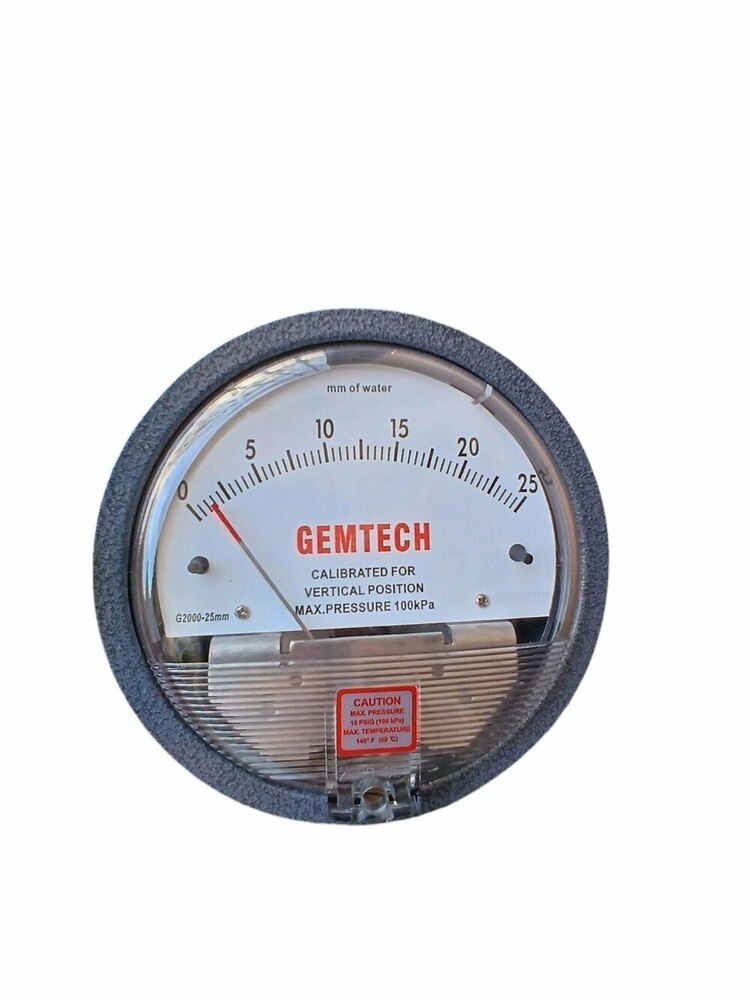 GEMTECH Differential Pressure Gauge Range 0-25 MM