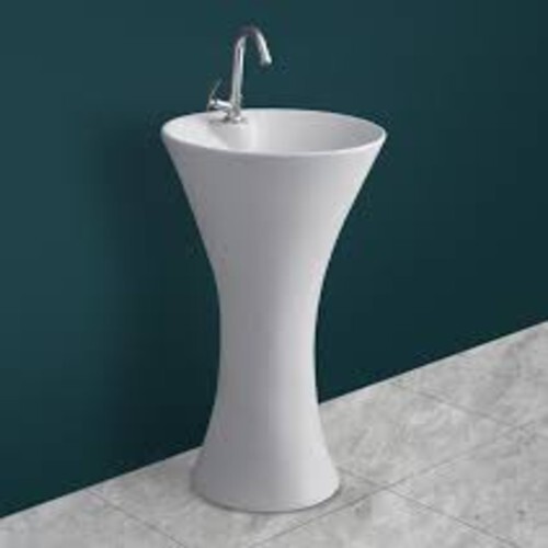 Stand Less One Piece Basin - Ceramic, 415x415x870mm, Classic White | Smooth Surface Treatment, Floor Mounted, Easy Wash, Durable Design