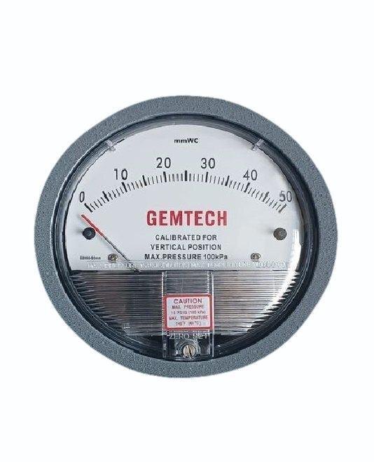 GEMTECH Differential Pressure Gauge Range 0-50 MM