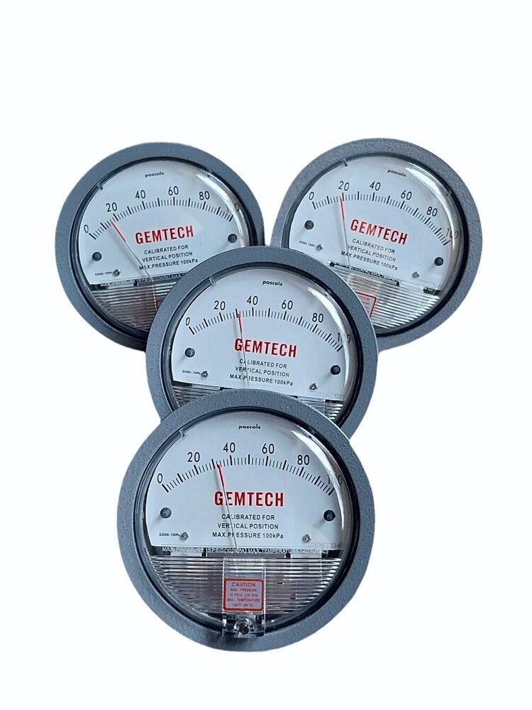 GEMTECH Differential Pressure Gauge Range 0-100 MM
