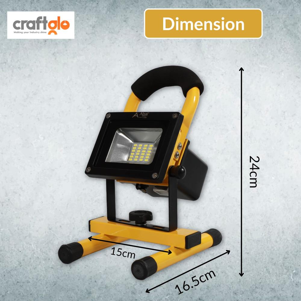 Abaj Led Rechargeable Emergency Light - Ip55 Rating, 5w Power, Lightweight Aluminum Body, Eco-friendly Design | 50,000 Hours Lifespan, 3-4 Hours Runtime, Weather Resistant For Outdoor Use