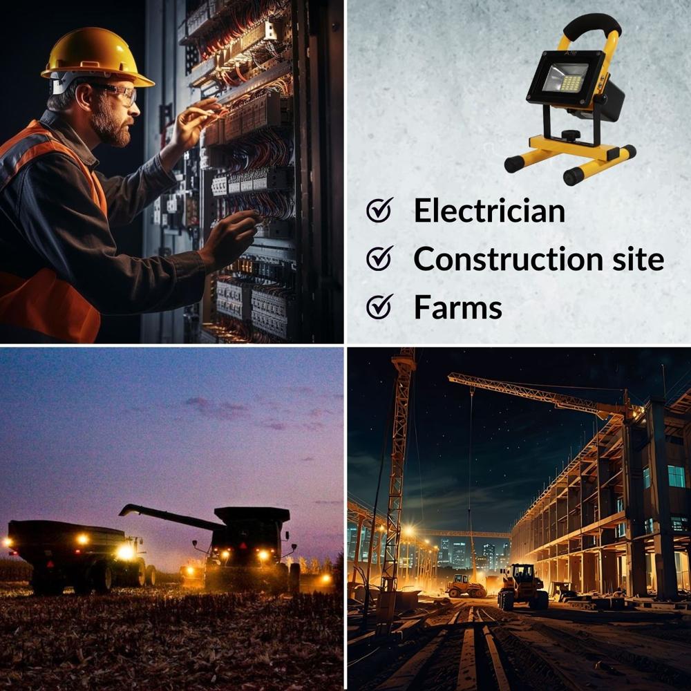 Abaj Led Rechargeable Emergency Light - Ip55 Rating, 5w Power, Lightweight Aluminum Body, Eco-friendly Design | 50,000 Hours Lifespan, 3-4 Hours Runtime, Weather Resistant For Outdoor Use