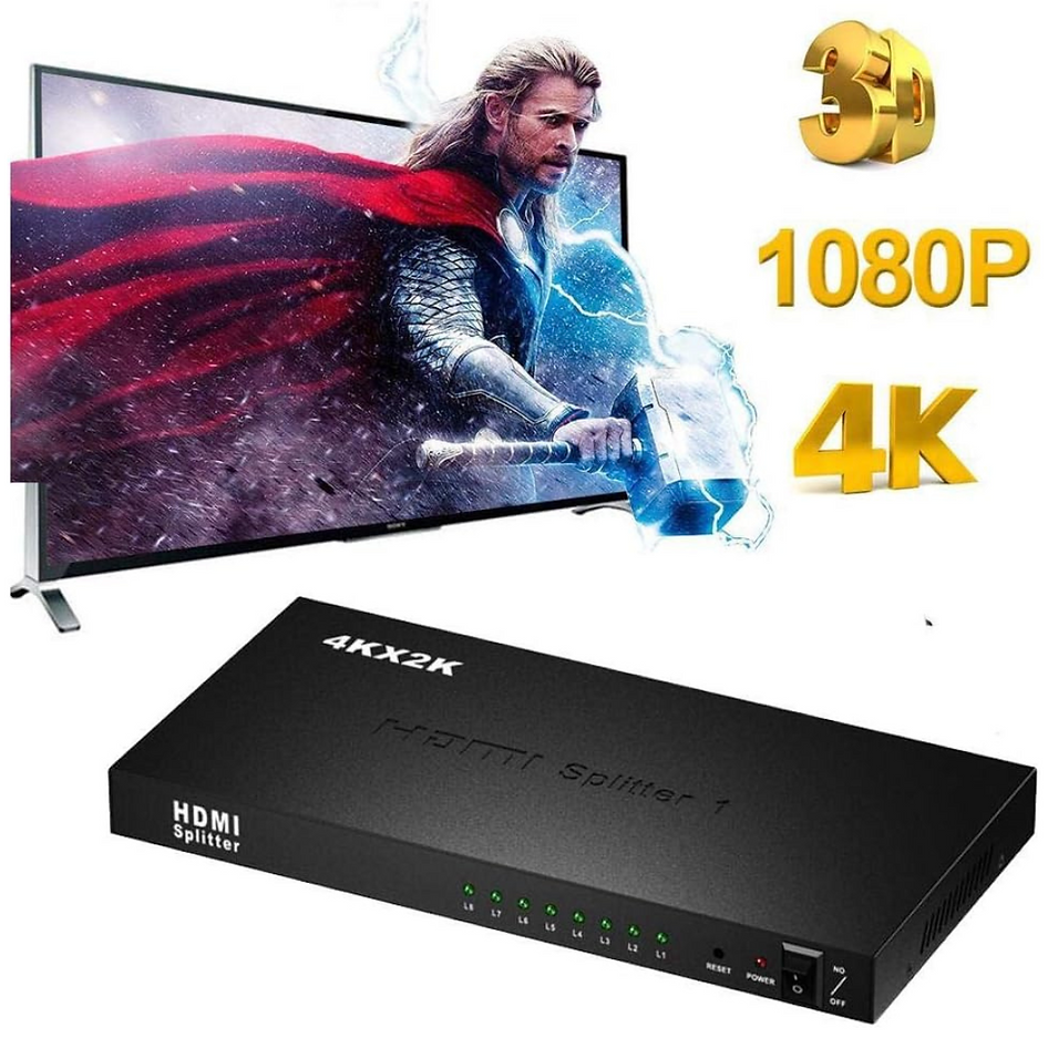 Videocast 4k Hdmi Splitter 1x8, 1 In 8 Out
