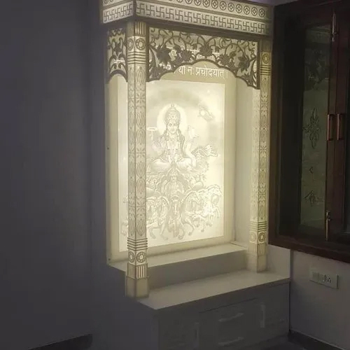 Solid Surface Acrylic Wall Mounted Temple - Color: White