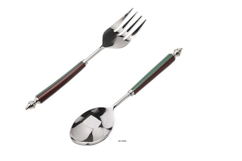 Silver And Brown Salad Server