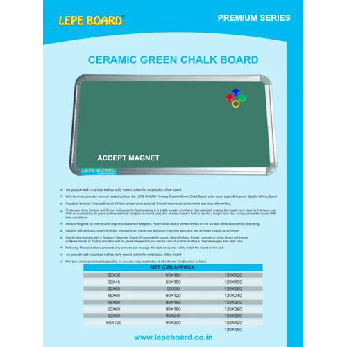 Ceramic Green Chalkboards - Material: Aluminium