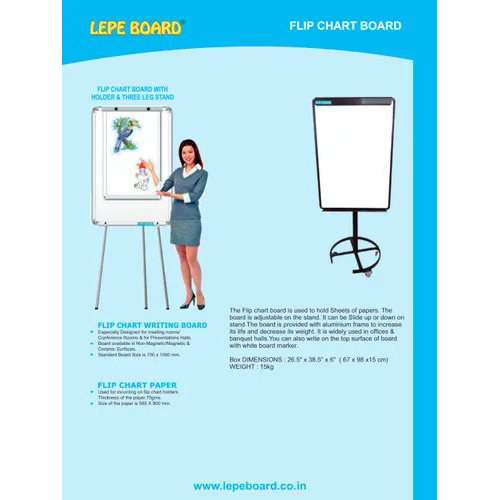 Portable Flip Chart Board - Color: White
