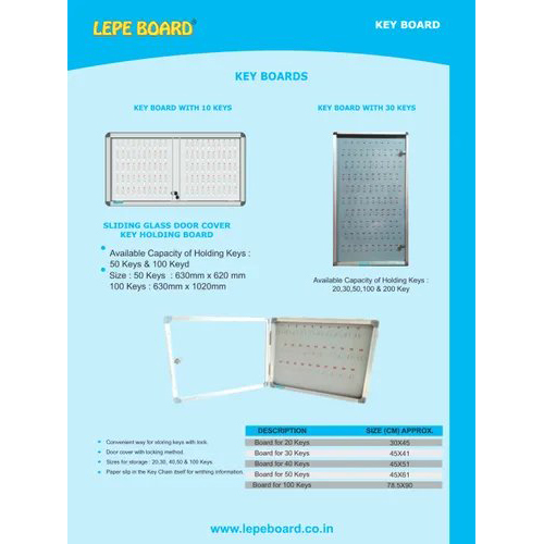 Lepe Key Holder Board - Color: Silver