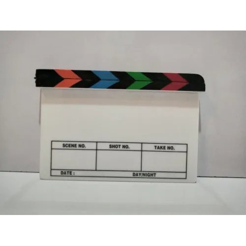Lepe Acrylic Rectangle Movie Clap Board - Color: White