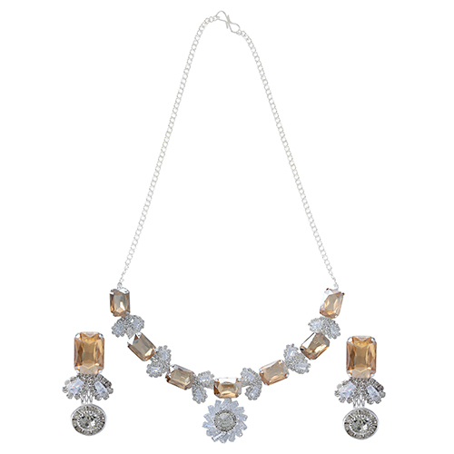 Alloy Rhodium AD Rose Gold Jewel Set