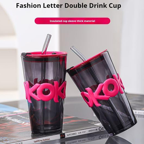 Fashion Letter Double Drink Tumbler