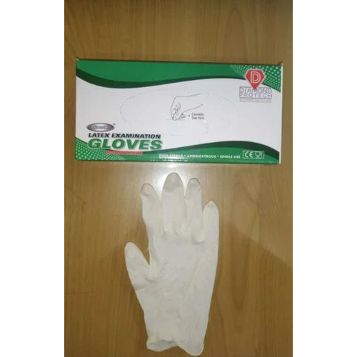 Diamond Latex Powdered Examinations Hand Gloves - Color: White