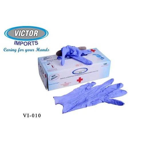 Diamond Eco Nitrile Powder Free Examination Hand Gloves - Color: Blue
