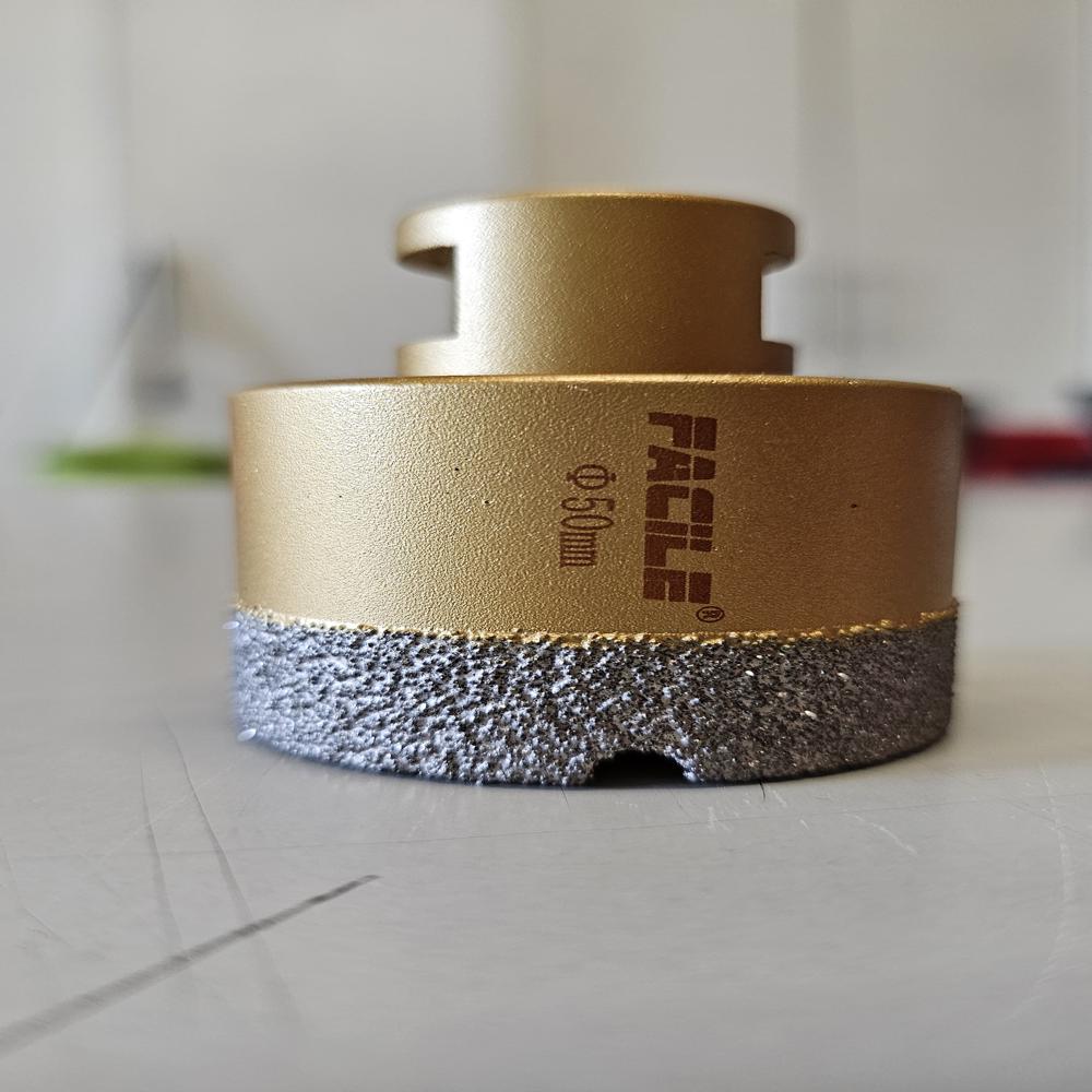 Facile 50mm Diamond Drill Bit For Marble, Granite & Tiles | Core Hole Cutter For Smooth, Chip-free Drilling | Ideal For Stone, Ceramic & Porcelain Surfaces | Long-lasting Precision Tool - Color: Silver
