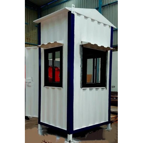 Prefabricated Security Cabin - Color: White Green