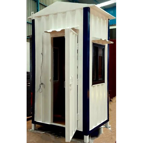 Prefabricated Security Cabin - Color: White Green