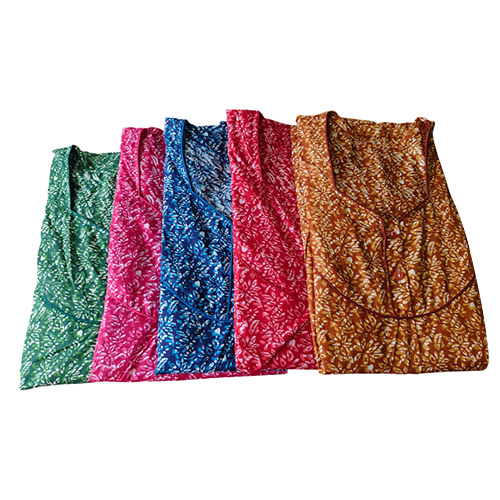 Ladies Hand Piping Cotton Nighty