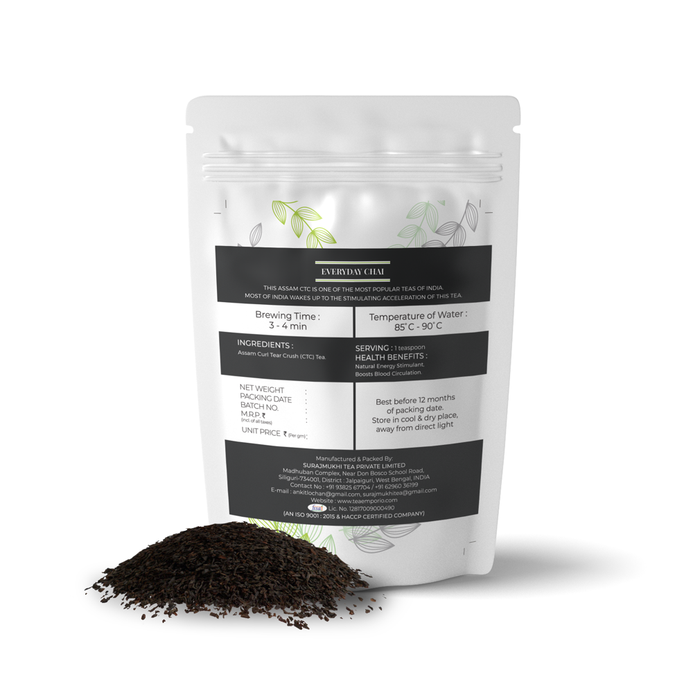 Everyday Chai - Ingredients: Assam Curl Tear Crush (Ctc) Tea