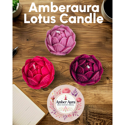 Amberaura Lotus Candle - Color: Multicolor