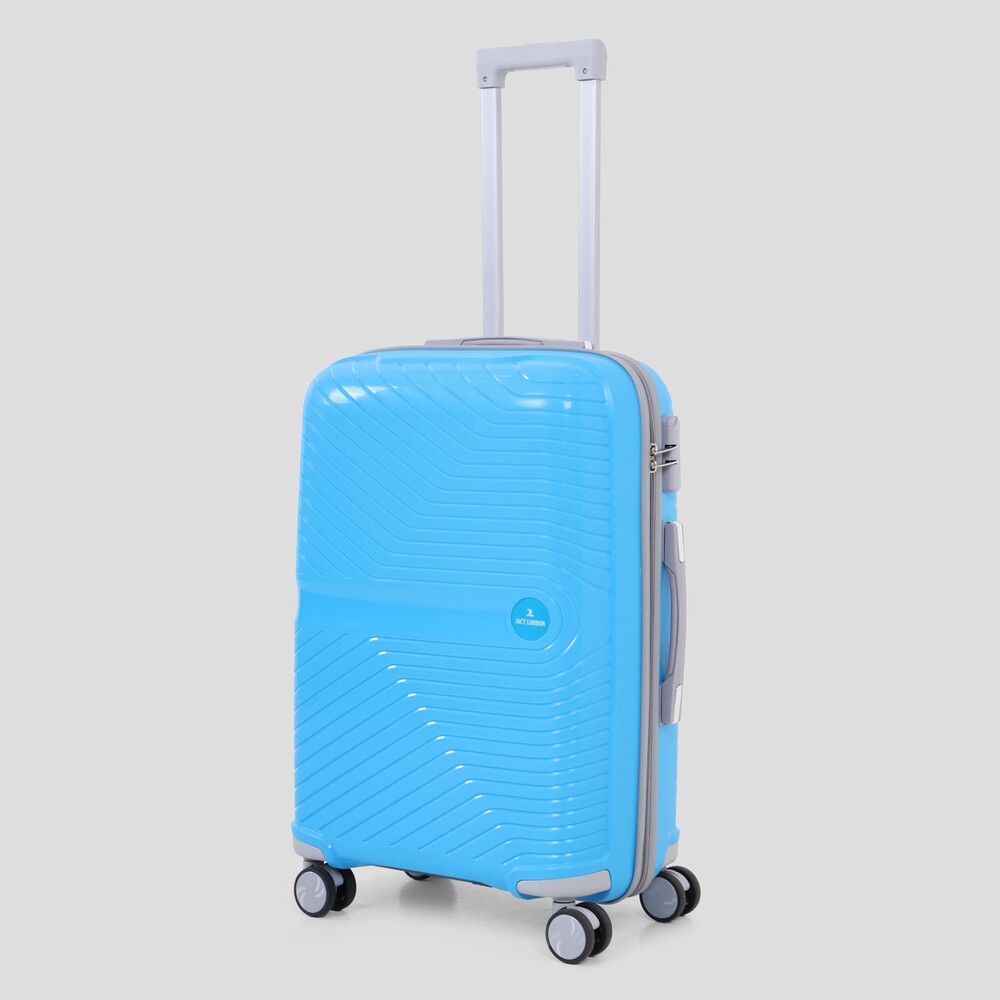 sky blue check in  trolley bag