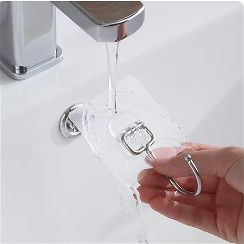 Transparent Kadi Hook - 304 Stainless Steel, 4 Cm Hook Width, 7 Cm Base Size | Holds Up To 22 Pounds, 180â° Rotation, No Nailing Required, Waterproof