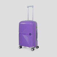 purple check in trolley bag