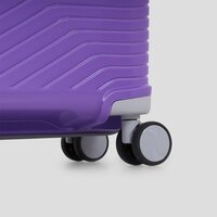 purple check in trolley bag
