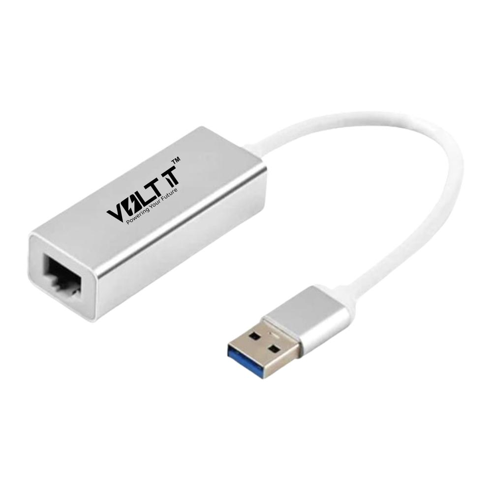 VOLT IT High-Speed USB 2.0 to RJ45 Gigabit Ethernet Adapter, 10/100 MBPS 
