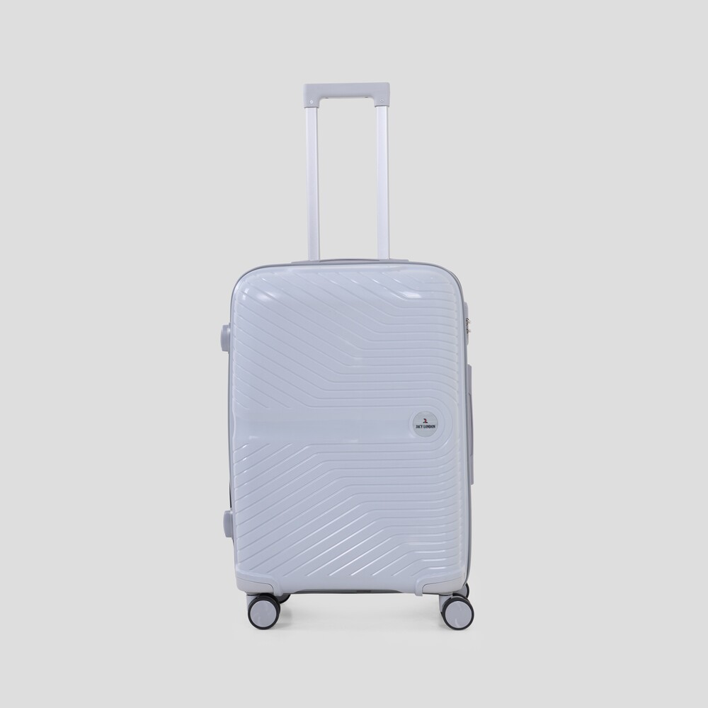 grey check in trolley bag