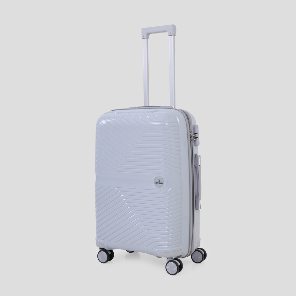 grey check in trolley bag
