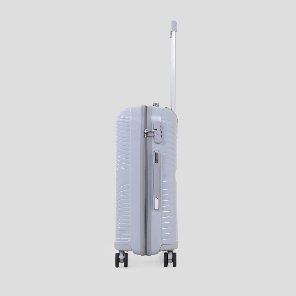 grey check in trolley bag