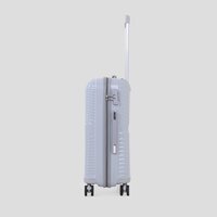 grey check in trolley bag