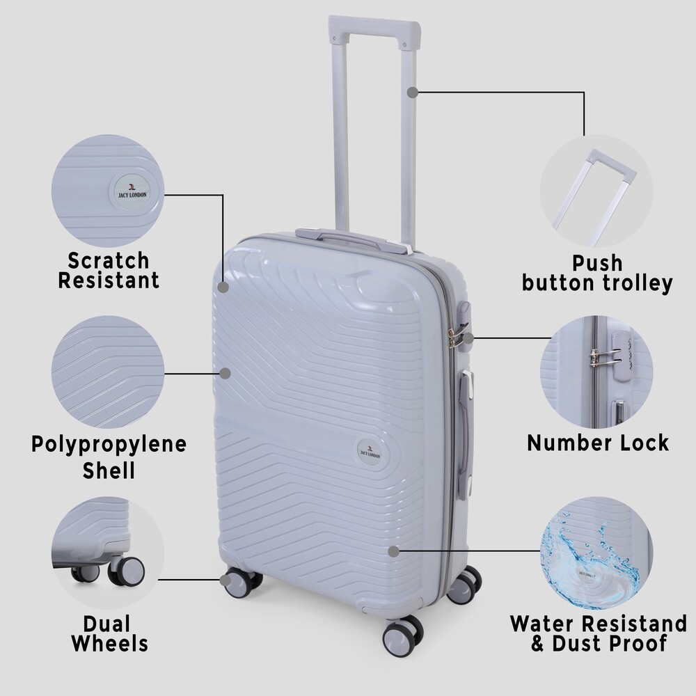 grey check in trolley bag