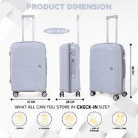grey check in trolley bag