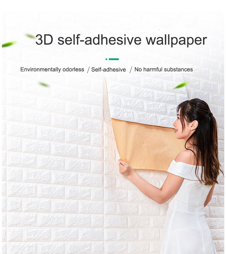 3d Brick Foam Wallpaper - Pe Foam, 70x77 Cm | Modern, Moisture-proof Design For Home, Hotel, Office, And Restaurant Interiors