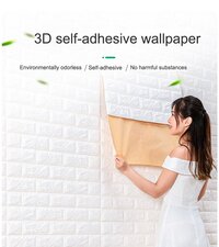 3D Brick Foam Wallpaper