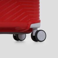 Red check in trolley bag