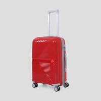 Red check in trolley bag