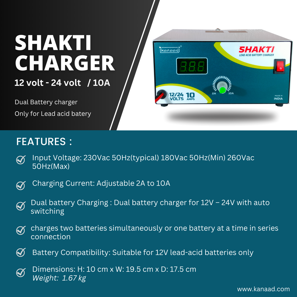 SHAKTI CHARGER 12V - 24V / 10A