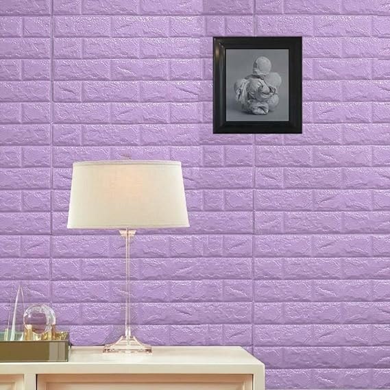 3D PURPLE BRICK SELF ADHESIVE WALLPAPER