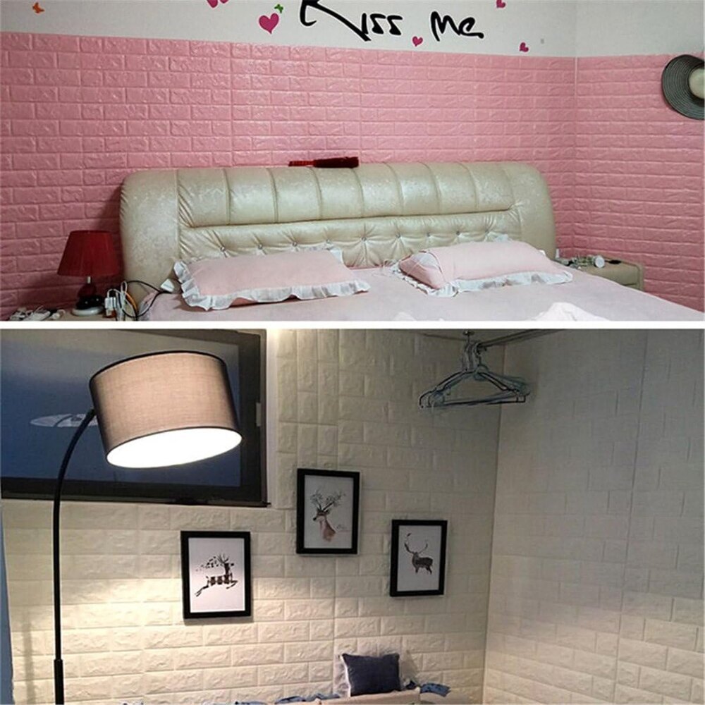 3D PURPLE BRICK SELF ADHESIVE WALLPAPER