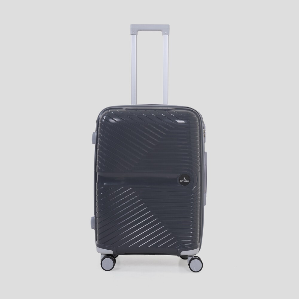 Dark grey check in trolley bag