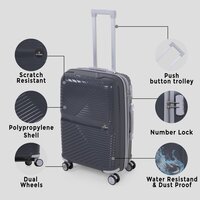 Dark grey check in trolley bag