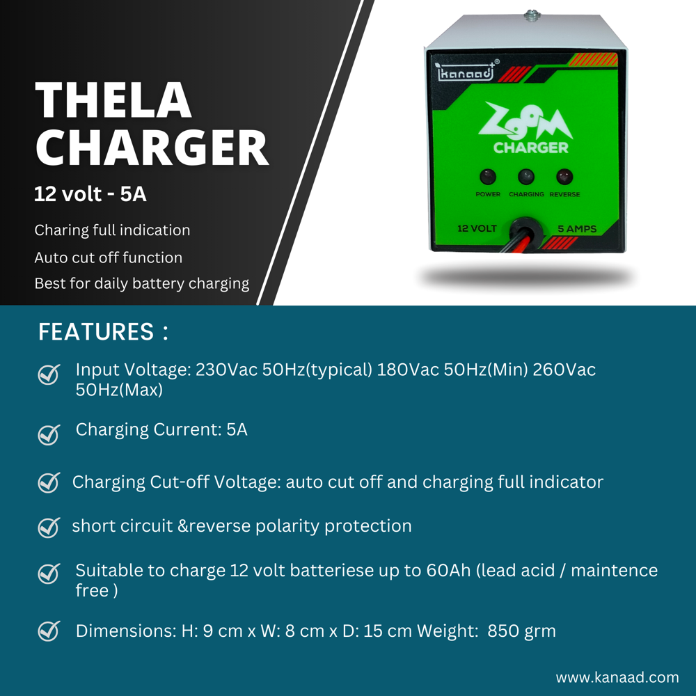 Zoom Charger 12v / 5a - Input Voltage: 12 Volt (V)