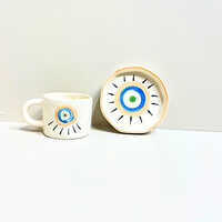 Sunstone Gaze Evil Eye Ceramic Mug And Plate Set