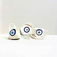 Midnight Nazar Evil Eye Ceramic Mug And Plate Set