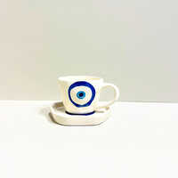 Midnight Nazar Evil Eye Ceramic Mug And Plate Set