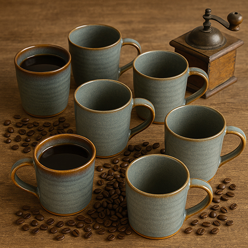 Rustic Stoneware Coffee Mug Minimalist Handmade Ceramic Coffee Cup