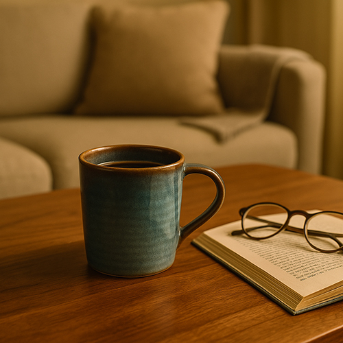 Rustic Stoneware Coffee Mug Minimalist Handmade Ceramic Coffee Cup
